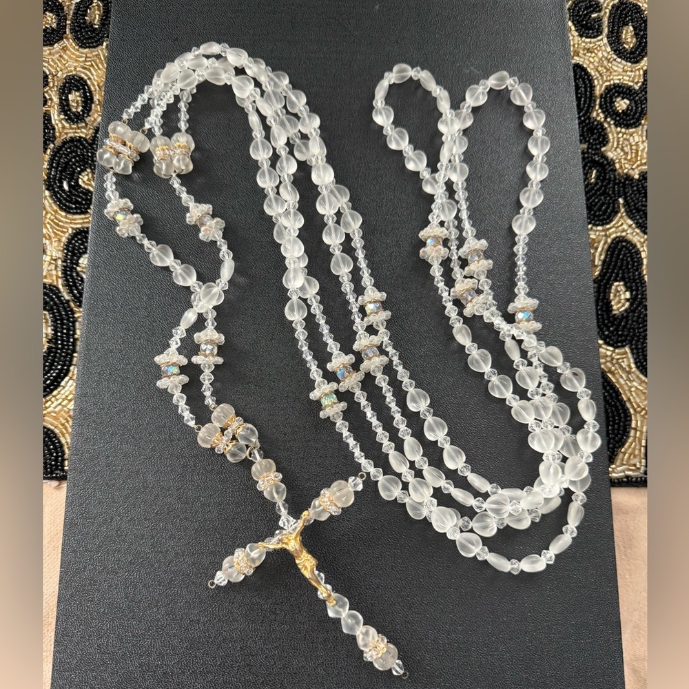 Wedding Lasso Rosary Frosted Glass